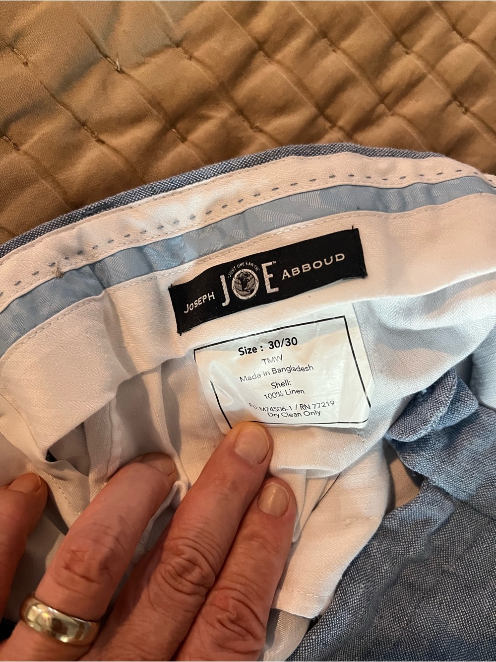 Joseph Abboud Light Blue Linen Pants
